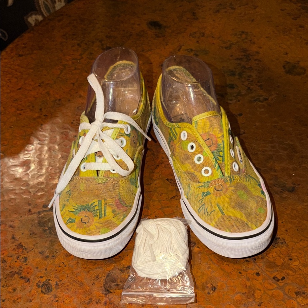 Vans Authentic Van Gogh Sunflower Collaboration Canvas Sz 7.5 Sneakers